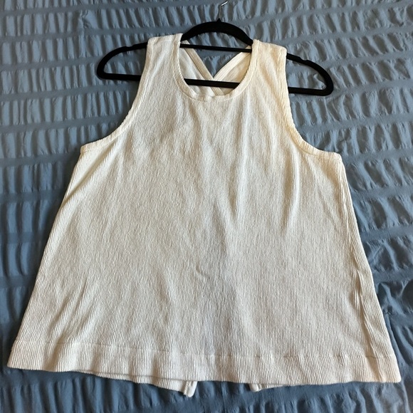 Madewell Cream Cross-Back Tank Top - Picture 8 of 9
